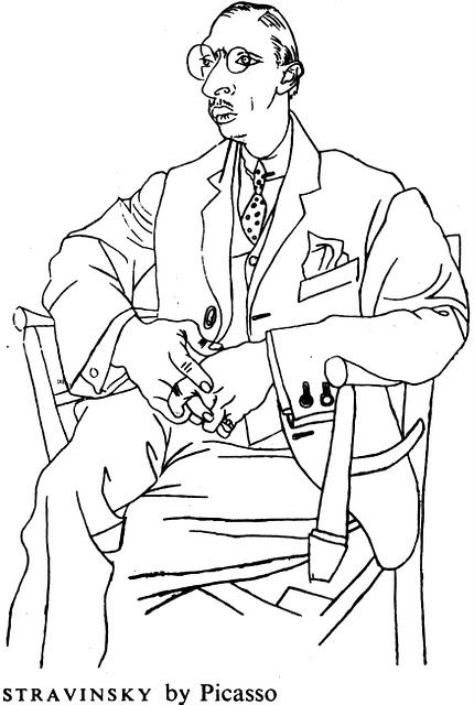 Line-drawing of Igor Stravinsky by Pablo Picasso