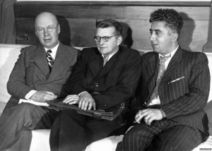Sergei Prokofiev, Dmitri Shostakovich and Aram Khachaturian. 1940